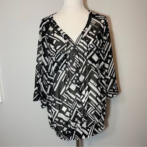Torrid Black and White button down Women's Top